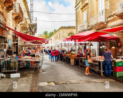 Il mercato di Ortigia - Siracusa, Sicilia, Italia Foto Stock