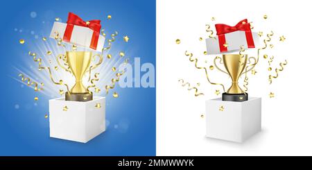 Concept vettoriale per la confezione del vincitore per banner, poster Illustrazione Vettoriale