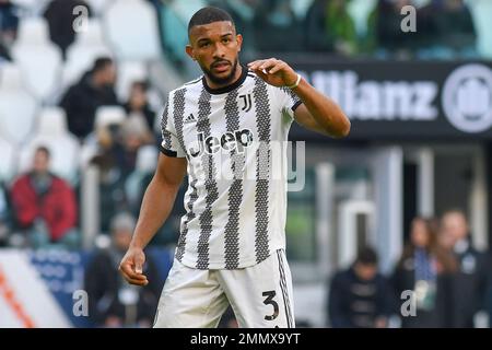 Gleison Bremer della Juventus FC reagisce durante la Serie A una partita di calcio tra Juventus FC e AC Monza allo stadio Juventus di Torino, gennaio Foto Stock