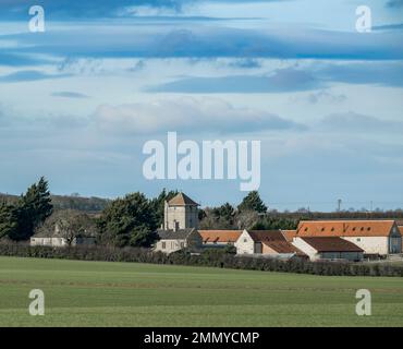 Temple Bruer, Sleaford, Lincolnshire - la torre del 12th° secolo Knights Templar preceptory o il Temple Bruer Preceptory Foto Stock