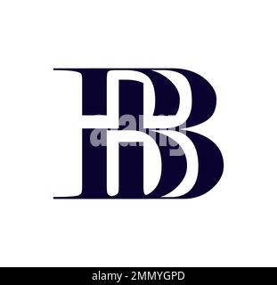 Illustrazione vettoriale isolata su sfondo bianco di Monogram Logo lettere iniziali vettoriali BB Illustrazione Vettoriale