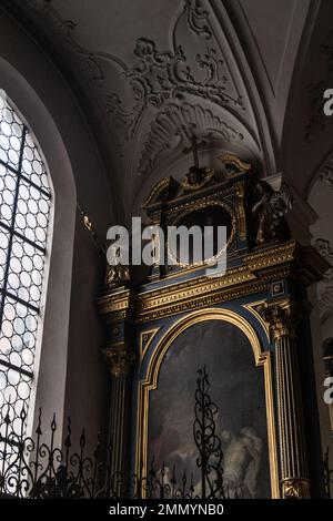 Splendidi interni della chiesa di Monaco Foto Stock