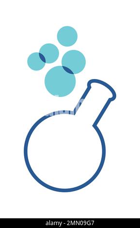 Un'illustrazione vettoriale dell'icona vettore penna laboratorio chimica su sfondo bianco isolato Illustrazione Vettoriale