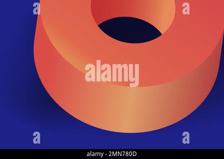 Astratto sfondo moderno, forma circolare geometrica arancione in vettore 3D Illustrazione Vettoriale