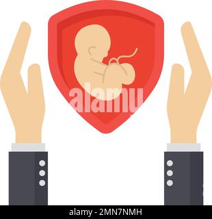 Famiglia Maternity assicurazione medica stock illustrazione, surrogato concetto di assicurazione paternità, womb scudo vettore icona disegno, perdita finanziaria proteggere Illustrazione Vettoriale