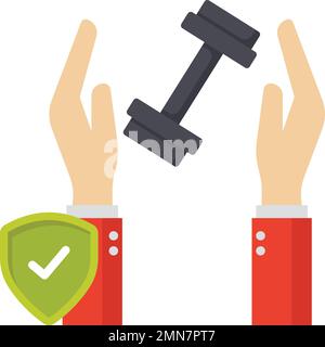 Palestra e Fitness Studio polizza di copertura stock illustrazione, concetto di assicurazione di responsabilità pubblica, assicurazione sanitaria Vector Icon Design, perdita finanziaria Illustrazione Vettoriale