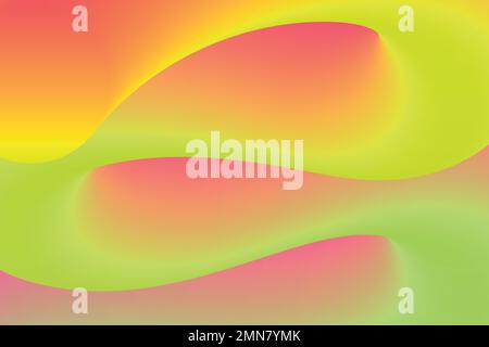 Sfondo estetico verde, vettore 3D twisted Fluid Shapes Illustrazione Vettoriale