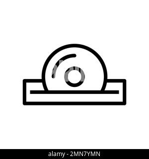 Icona del CD rom isolata su sfondo bianco. Icona sottile nera piatta sullo stile moderno. Simbolo lineare e tratto modificabile. Semplice e pixel perfe Illustrazione Vettoriale