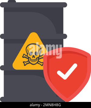 Concetto di copertura assicurativa per torti ambientali e tossici illustrazione stock, assicurazione di rischio modello icona vettore, simbolo di protezione del rischio di perdita finanziaria Illustrazione Vettoriale