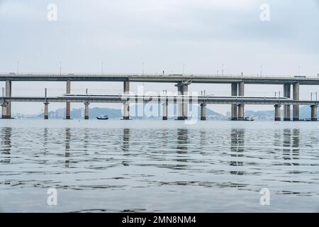 Xiamen ponte a forma di mandorla Foto Stock