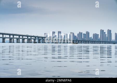 Xiamen ponte a forma di mandorla Foto Stock