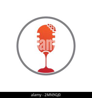 Illustrazione dell'icona della radio podcast. Webcast logo del concetto di registrazione audio Foto Stock