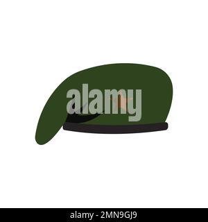 Cappello militare icona vettoriale illustrazione semplice disegno. Foto Stock