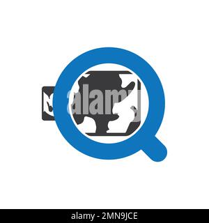 modello di disegno dell'illustrazione dell'icona del vettore della mappa di ricerca. Foto Stock