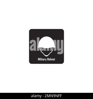 icona vettore casco militare, modello di disegno illustrazione. Foto Stock