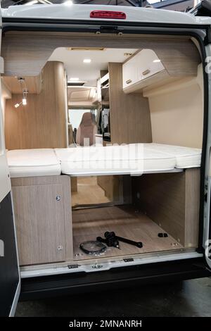 Nuova vista interna del camper Foto Stock