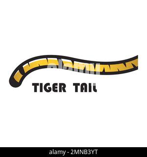 Sfondo del logo dell'illustrazione vettoriale dell'icona della coda della tigre. Foto Stock