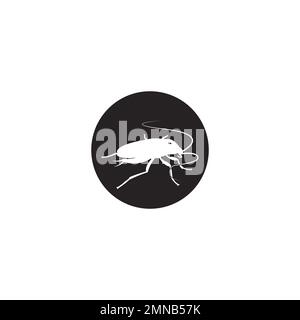 Disegno del logo di illustrazione dell'icona del vettore del cockroach Foto Stock