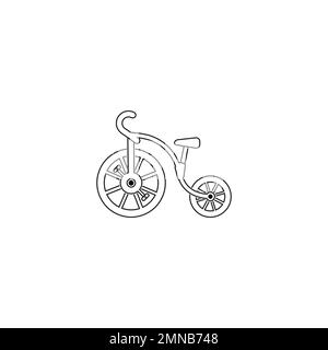 icona della bicicletta per bambini disegno vettoriale piatto. Foto Stock