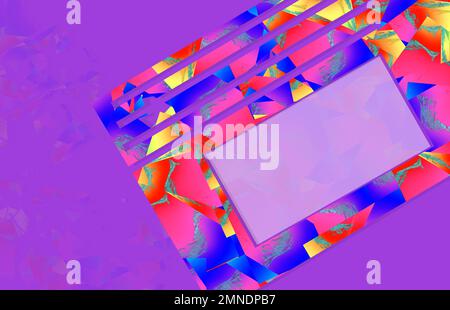 creative purple rosso ping blu gradiente carta parati mockup stile spazio vuoto testo valentines cartone moderno multicolore biglietto d'auguri banner 3d geometri Foto Stock
