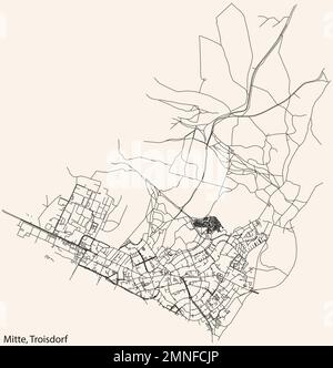 Mappa delle strade del QUARTIERE MITTE, TROISDORF Illustrazione Vettoriale