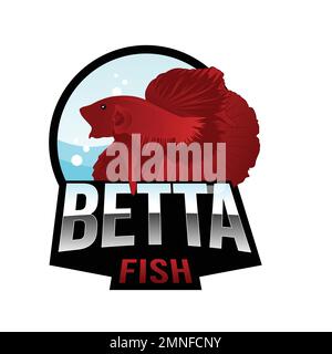 Illustrazione vettoriale del logo Betta Red Halfmoon Illustrazione Vettoriale