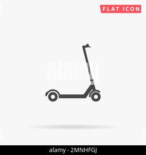 Icona vettoriale piatto scooter elettrico. Illustrazioni di disegno di stile disegnate a mano. Illustrazione Vettoriale