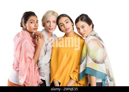 Studio ritratto di quattro belle donne Foto Stock