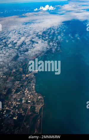 Vista dall'alto dell'isola di hainan Foto Stock