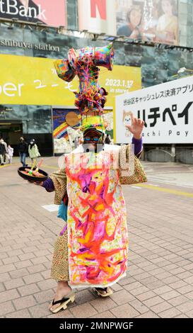 Personaggi colorati a Shibuya, Tokyo, Giappone. Foto Stock