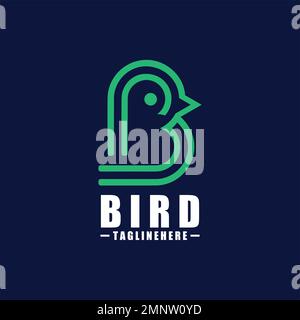 Logo Bird B - modello di logo vettoriale Illustrazione Vettoriale