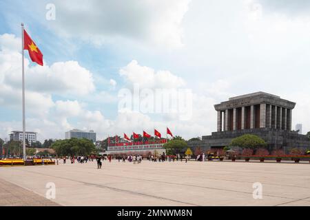 Hanoi, Vietnam, gennaio 2023. Vista panoramica del mausoleo di ho Chi Minh nel centro della città Foto Stock