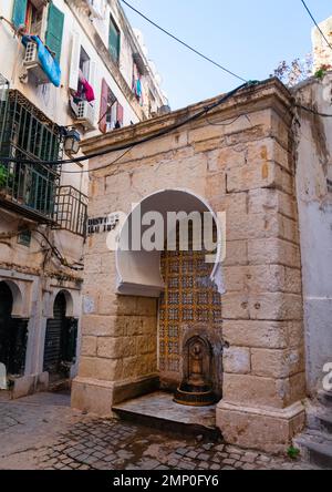 Fontana nella Casbah, Nord Africa, Algeri, Algeria Foto Stock