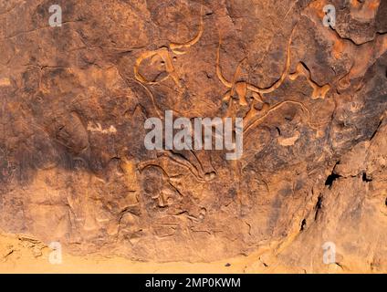 Scultura in pietra la vache qui pleure, Nord Africa, Erg Admer, Algeria Foto Stock