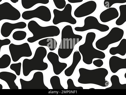 Stampa animale vacca con motivo senza cuciture in Dalmazia con texture a macchia di pelle. Illustrazione Vettoriale