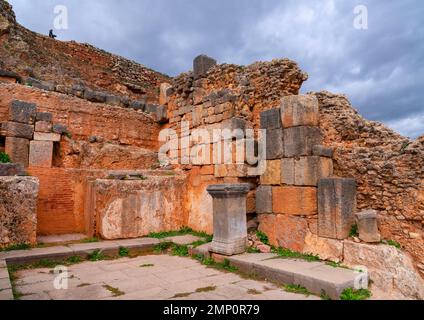 Forum in rovine romane di Tiddis, Nord Africa, BNI Hamden, Algeria Foto Stock