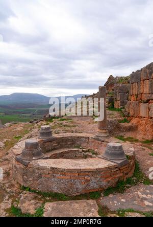 Battistero nelle rovine romane di Tiddis, Nord Africa, BNI Hamden, Algeria Foto Stock