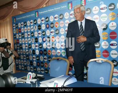 Marcello Lippi è il nuovo allenatore della Nazionale Italiana di Calcio, Roma-Italia, 7/1/08. Foto Stock