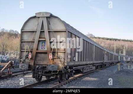 Liegi januar 2016: Montagne de Bueren: Scala a 374 gradini, bella vista di Liegi. Foto Stock