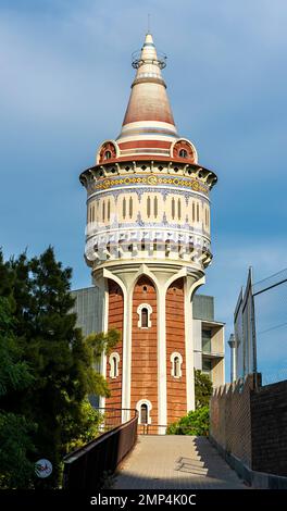 Torre De Les Aigües De la Catalana De gas, Barcellona, Katalonien, Spanien Foto Stock