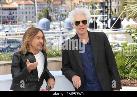 Jim Jarmusch e Iggy Pop alla fotocellula 'Gimmie Danger' tenutasi al Palais des Festivals et des Congrès di Cannes nel corso del Festival Internazionale del Cinema di Cannes 69th a Cannes. 19th maggio, 2016. Foto Stock