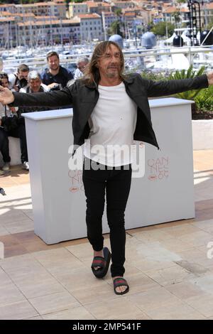 Iggy Pop alla fotocellula 'Gimmie Danger' tenutasi al Palais des Festivals et des Congrès di Cannes nel corso del Festival Internazionale del Film di Cannes 69th a Cannes, Francia. 19th maggio, 2016. Foto Stock