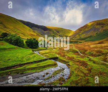 Cautley Spout la cascata più alta in Inghilterra, vicino a Sedbergh nelle Yorkshire Dales Foto Stock