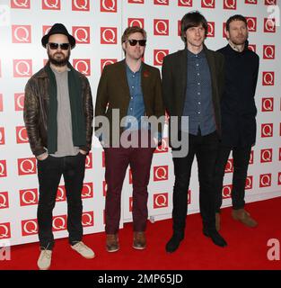 Nick Baines, Ricky Wilson, Nick Hodgson e Simon Rix di "The Kaiser Chiefs" arrivano ai Q Awards che si tengono presso il Grosvenor House Hotel. Londra, Regno Unito. 24th ottobre 2011. . Foto Stock