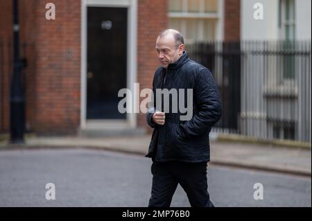 Londra, Inghilterra, Regno Unito. 31st Jan, 2023. Il Segretario di Stato per l'Irlanda del Nord CHRIS HEATON-HARRIS è visto fuori 10 Downing Street come un gabinetto si riunisce. (Credit Image: © Tayfun Salci/ZUMA Press Wire) SOLO PER USO EDITORIALE! Non per USO commerciale! Credit: ZUMA Press, Inc./Alamy Live News Credit: ZUMA Press, Inc./Alamy Live News Foto Stock