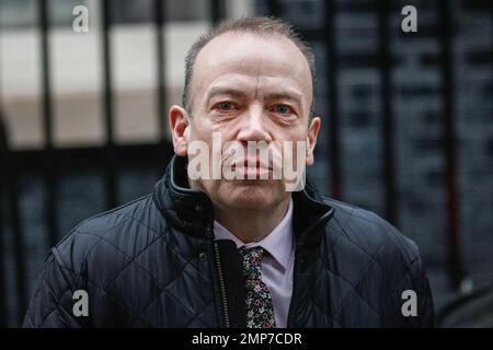 Londra, Regno Unito. 31st Jan, 2023. Chris Heaton-Harris, deputato, Segretario di Stato per l'Irlanda del Nord. I ministri del governo di Sunak partecipano oggi alla riunione settimanale del gabinetto al 10 di Downing Street a Westminster. Raab si dice in una posizione vacillante dopo ripetute accuse di bullismo. Credit: Imageplotter/Alamy Live News Foto Stock