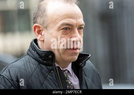 Londra, Regno Unito. 31st Jan, 2023. Chris Heaton-Harris, segretario dell'Irlanda del Nord, arriva a una riunione del gabinetto al 10 di Downing Street Londra. Credit: Ian Davidson/Alamy Live News Foto Stock