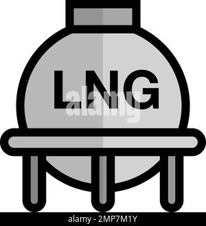 Serbatoio GNL. Serbatoio di energia. Vettore modificabile. Illustrazione Vettoriale