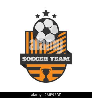 Immagine vettoriale del logo del calcio o della squadra di calcio. Football o calcio Club Logo Template Creator per Sports Team Vector Illustrazione Vettoriale