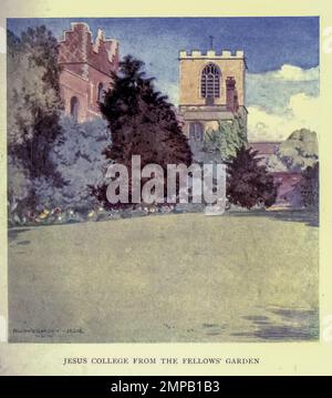 Jesus College from the Fellows' Garden Painted by Maxwell Armfield from the book ' Cambridge and its story ' by Arthur Gray 1852-1940 Publication London : Methuen 1912 Foto Stock